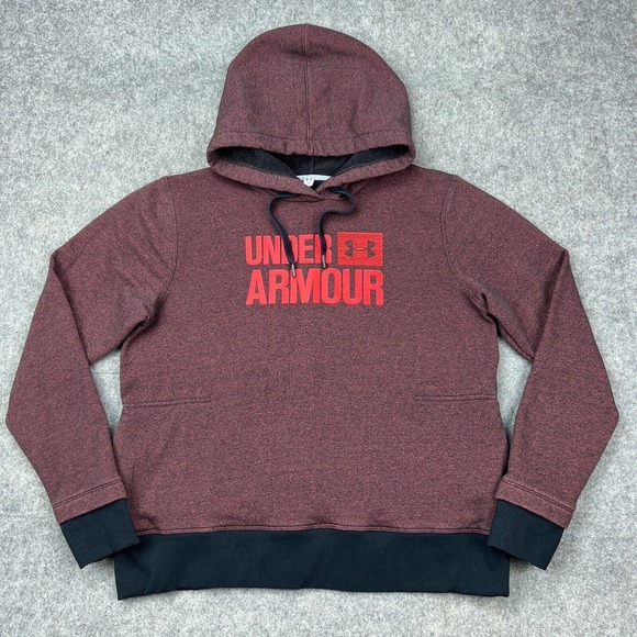 Under Armour Sweater Womens‎ Large Brown Hoodie Threadborne Fleece Sweatshirt - Picture 1 of 13